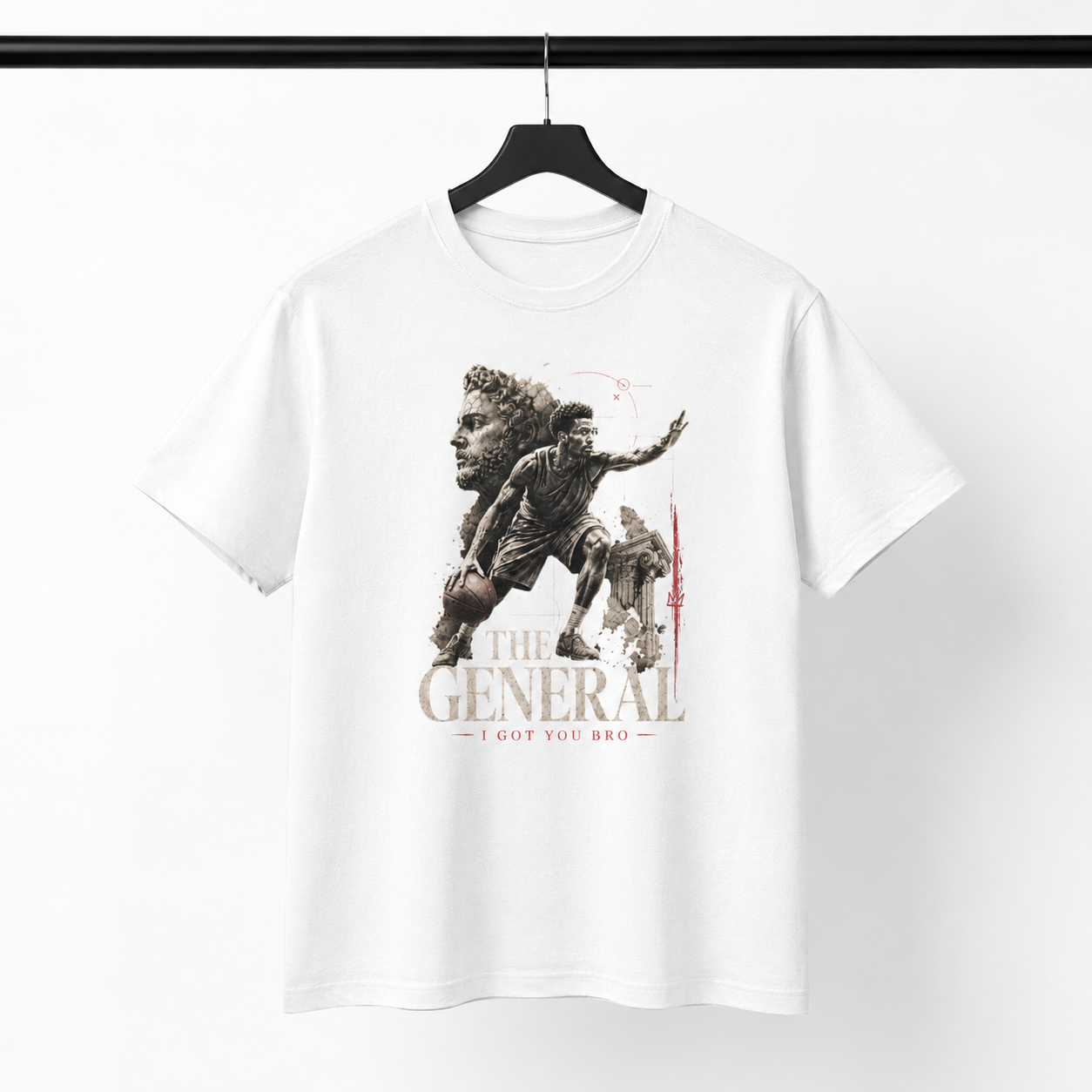 The General T-Shirt on Brick City model in studio view two
