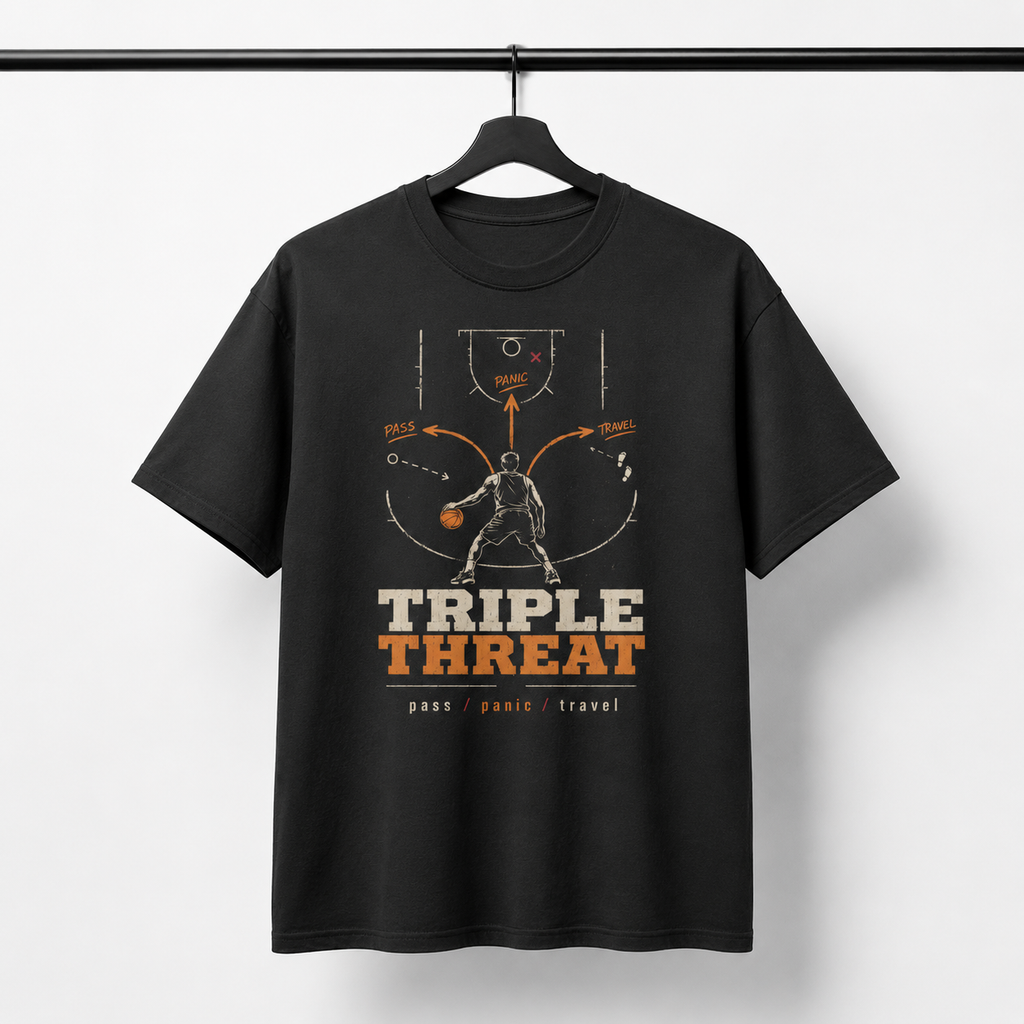 Triple Threat T-Shirt on Brick City model in studio view one