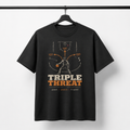 Triple Threat T-Shirt on Brick City model in studio view one