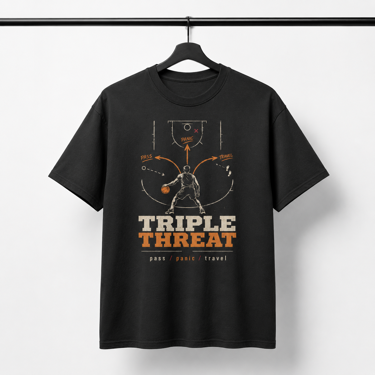 Triple Threat T-Shirt on Brick City model in studio view one