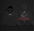Unguardable Oversized Hoodie black front and back product mockup