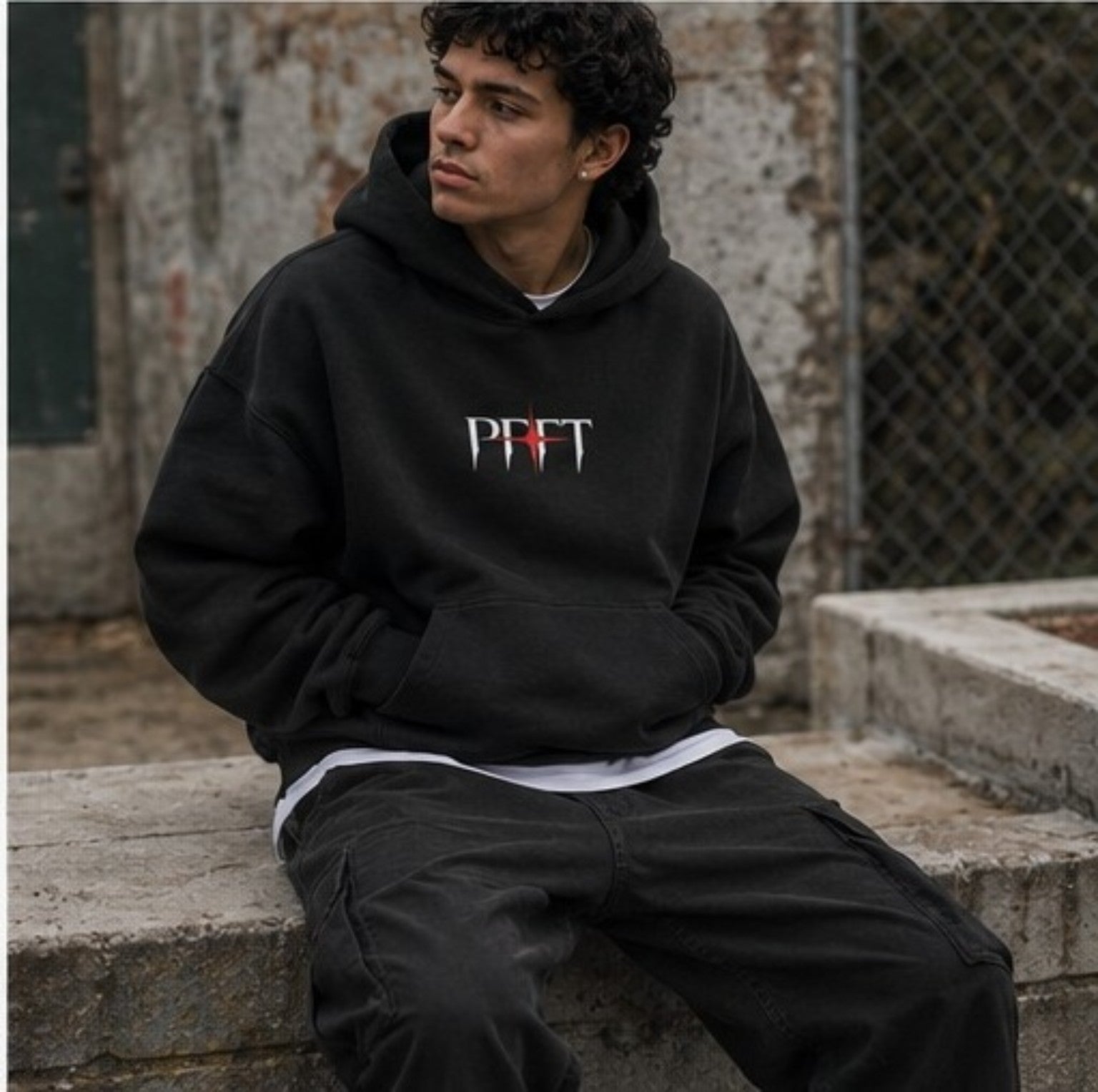 Unguardable Oversized Hoodie black front print relaxed courtside lifestyle