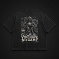 You Have No Game Tee black oversized Japanese basketball graphic t-shirt product mockup
