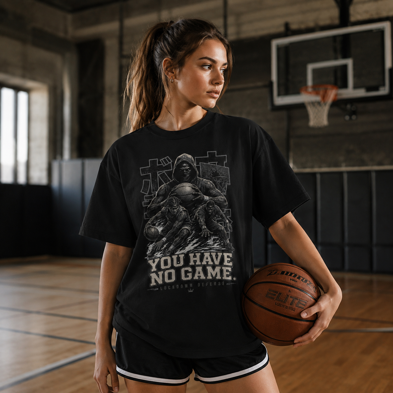 You Have No Game Tee oversized black basketball t-shirt urban lifestyle image